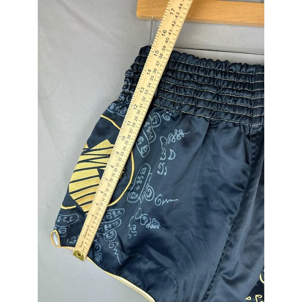Hayabusa MMA Boxing Shorts Mens Medium Black Gold 3.5" Inseam Muay Thai - Picture 10 of 10